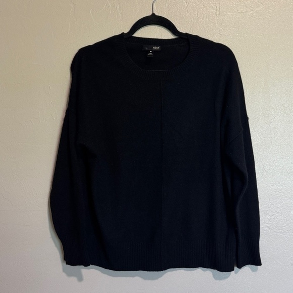 AQUA 100% Cashmere Black Oversized Sweater S